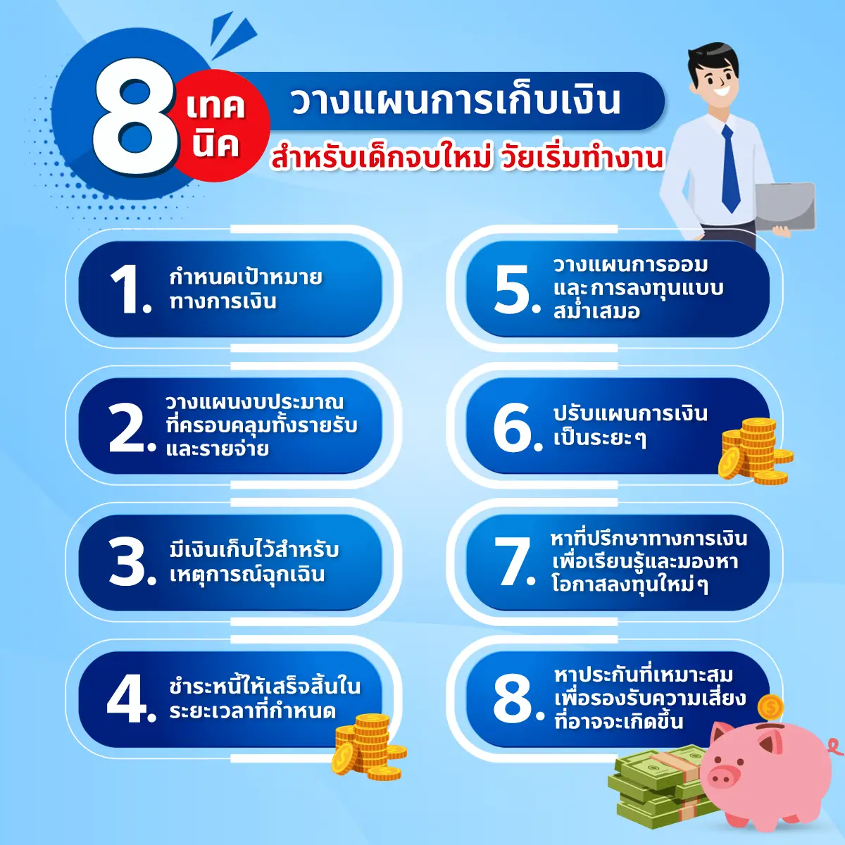 8 เทคนิควางแผนการเก็บเงิน สำหรับเด็กจบใหม่ วัยเริ่มทำงาน 1 1688036620780