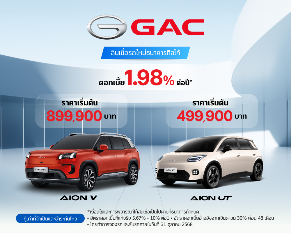 สินเชื่อเช่าซื้อรถใหม่ GAC 2 AION 2025Q4 ต.ค 1000x800 1
