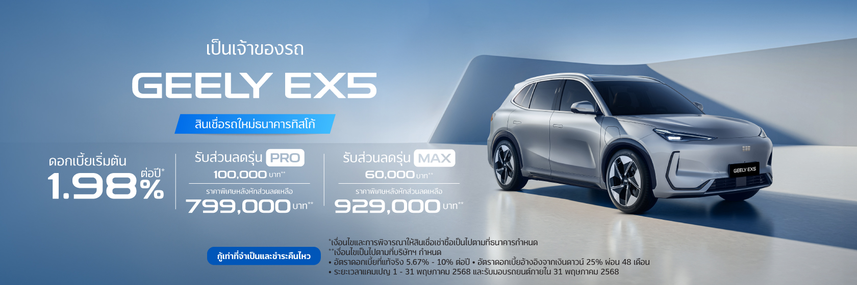 สินเชื่อเช่าซื้อรถใหม่ GEELY 1 Geely