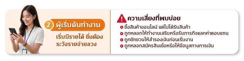 ต่างวัยต่างจุดเสี่ยงเปิดกลลวงรู้ให้ทันมิจฉาชีพ TISCO ผู้เริ่มทำงาน