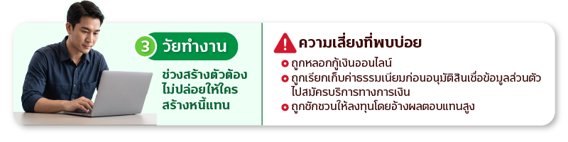 ต่างวัยต่างจุดเสี่ยงเปิดกลลวงรู้ให้ทันมิจฉาชีพ TISCO วัยทำงาน
