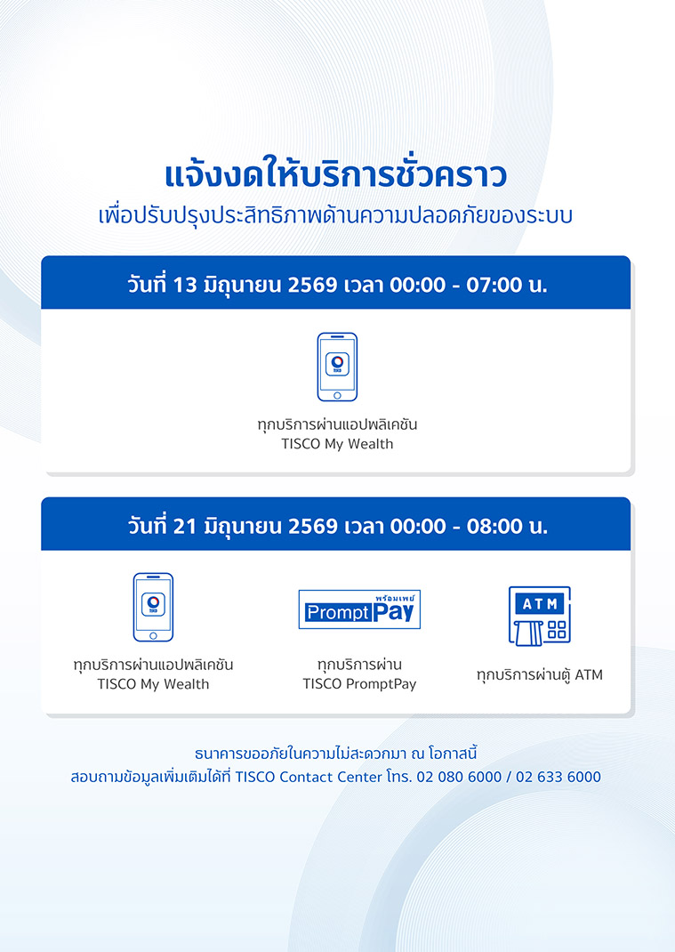 ปิดระบบมิถุนายน 2569 mywealth