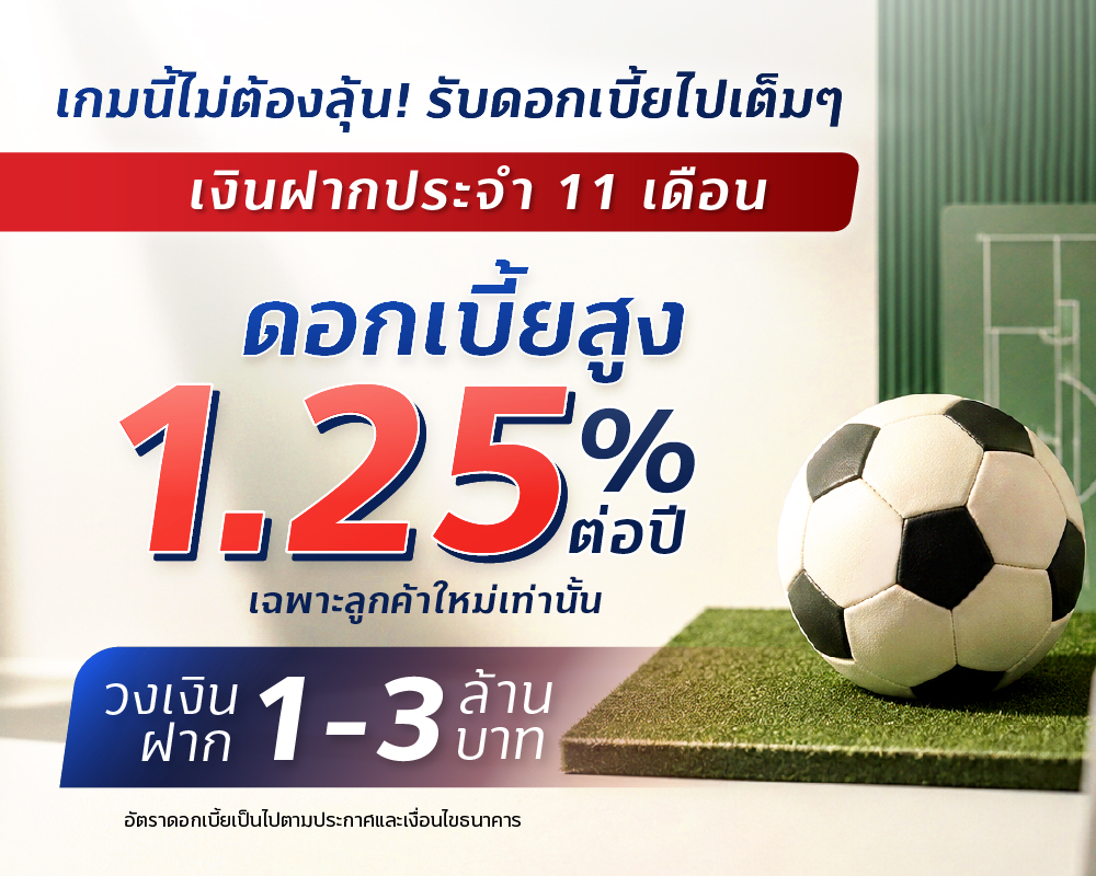 ฝากประจำ ดอกเบี้ย1.25 tisco.co .th 1000x800 1
